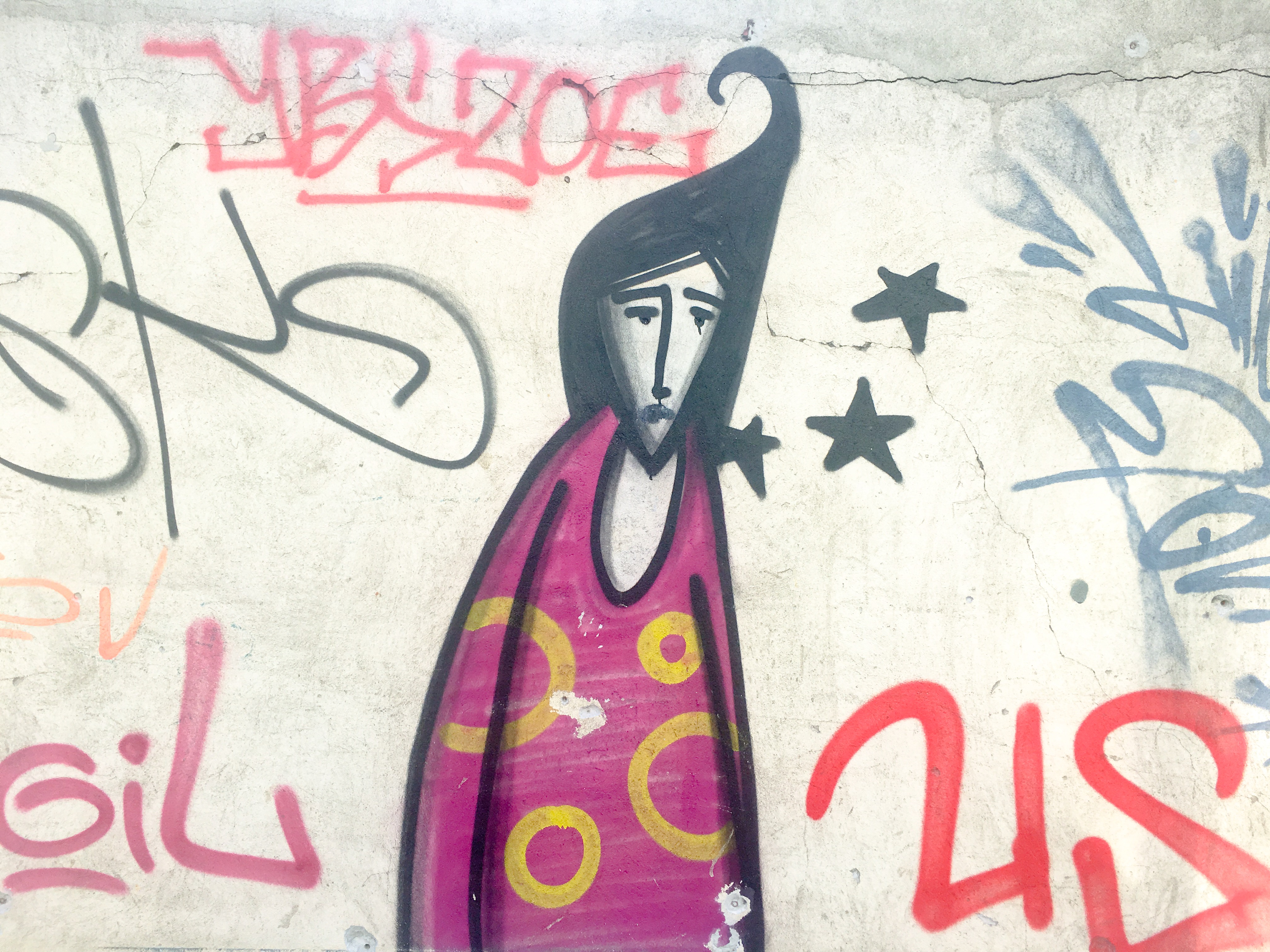 Street Art trauriges Mädchen